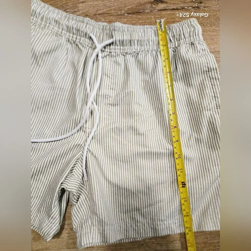 Men's Green Striped Swim Shorts